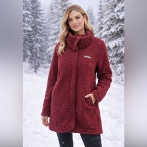 ♥️ Columbia Women's Maroon Teddy Jacket